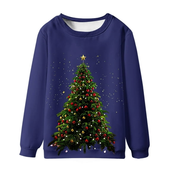 WXLWZYWL Mens Christmas Sweater Ugly Christmas Printed Round Neck Long Sleeve Pullover Sweatshirt Top