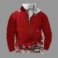 thumbnail image 1 of WXLWZYWL Mens Christmas Sweatshirt Trendy Quarter Zipper Stand Collar Pullover Tops Fall Winter Fashion Print Sweatshirts, 1 of 5