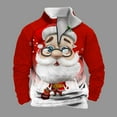 thumbnail image 1 of WXLWZYWL Mens Christmas Sweatshirt Trendy Quarter Zipper Stand Collar Pullover Tops Fall Winter Fashion Print Sweatshirts, 1 of 5