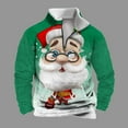 thumbnail image 1 of WXLWZYWL Mens Christmas Sweatshirt Trendy Quarter Zipper Stand Collar Pullover Tops Fall Winter Fashion Print Sweatshirts, 1 of 5