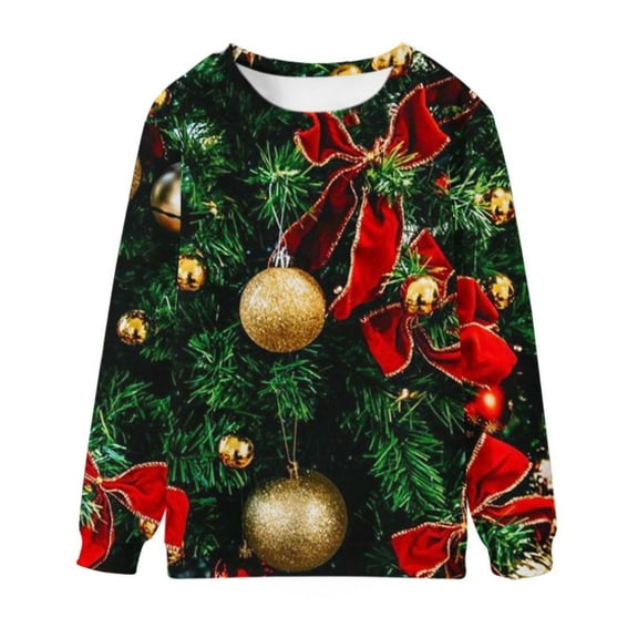 WXLWZYWL Mens Christmas Sweatshirts 3D Print Sweatshirt Snowflakes Pullover Long Sleeve Sweater Novelty Crew Neck Sweatshirt