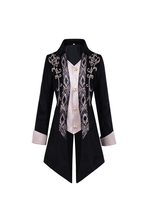 Mens Coats Men's Steampunk Medieval Tailcoat Jacket Victorian Gothic Halloween Long Coat Victorian Frock Coat