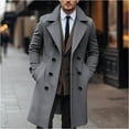 thumbnail image 1 of WXLWZYWL Mens Double Breasted Trench Coat Notched Lapel Long Peacoat Classic Casual Winter Overcoat British Style Heavyweight Mid Long Wool Pea Coat, 1 of 6