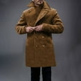 thumbnail image 1 of WXLWZYWL Mens Double Breasted Trench Coat Notched Lapel Long Peacoat Classic Casual Winter Overcoat British Style Heavyweight Mid Long Wool Pea Coat, 1 of 6