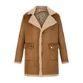 thumbnail image 1 of WXLWZYWL Mens Fall Winter Jackets Men's Trench Coat Long Sherpa Fleece Lined Pea Coat Heavyweight Winter Warm Long Jacket Turn-Down Collar Coats, 1 of 5