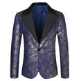 thumbnail image 1 of WXLWZYWL Mens Fall Winter Jackets Mens Floral Tuxedo Blazer Slim Fit Stylish Jacquard Suit Jacket for Wedding Party Prom, 1 of 3