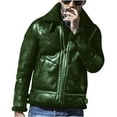 thumbnail image 1 of WXLWZYWL Mens Fall Winter Jackets Sheepskin Jacket Mens Sherpa Lined Suede Leather Jacket Faux Fur Collar Trench Coats Heavyweight Shearling Coat, 1 of 5