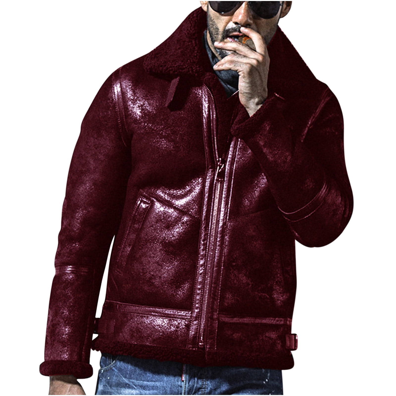 Customer reviews for WXLWZYWL Mens Fall Winter Jackets Sheepskin Jacket ...