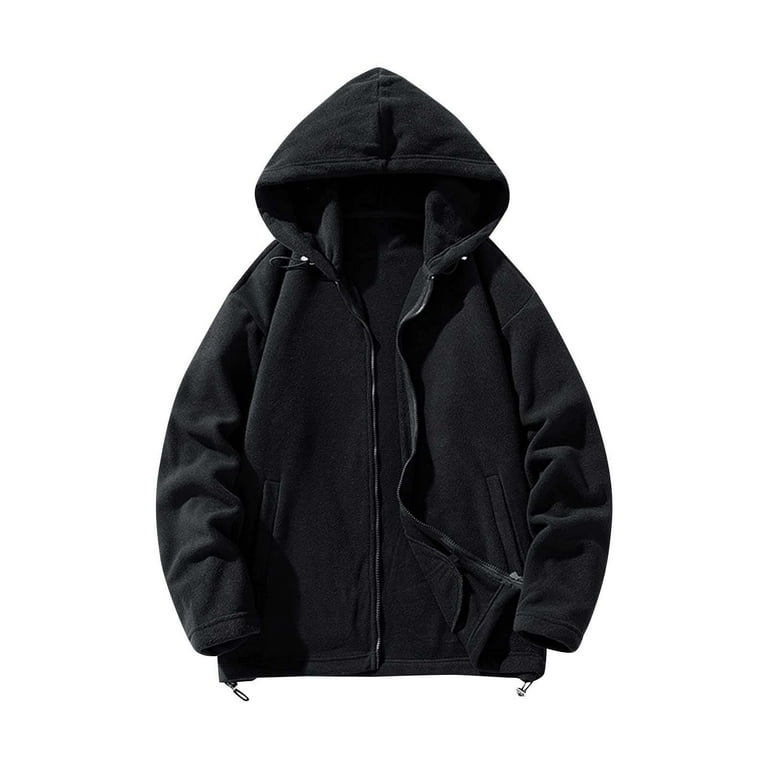 WXLWZYWL Mens Fall Winter Jackets Solid Color Hooded Zipper Sweatshirt Long Sleeve Casual Sports Zipper Outdoor Sweatshirt Walmart
