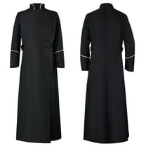 WXLWZYWL Mens Halloween Costumes for 2024 Men's Cassock Choir Cassock Minister Robe Clergy Pulpit Liturgical Church Robe Black
