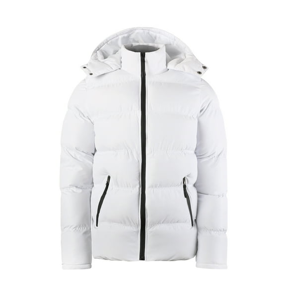 WXLWZYWL Mens Hooded Down Jacket Water Resistant Puffer Jacket Full Zip Up Windproof Winter Jacket with Zip Pockets