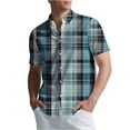 thumbnail image 1 of WXLWZYWL Mens Plus Size Button down Shirts Casual Short Sleeve Shirt Plaid Summer Beach Tops, 1 of 6