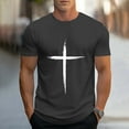 thumbnail image 1 of WXLWZYWL Mens Plus Size T Shirts Clearance Crewneck Short Sleeve Novelty Jesus Cross Faith Casual Shirt Christian Shirts Loose Workout Tees, 1 of 4