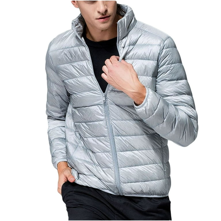 WXLWZYWL Mens Puffer Jackets Packable Travel Neck Pillow Alternative Down Puffer Jacket with Pocket Standing Collar Duck Down Winter Coat Lightweight Windproof Heat Retaining Walmart