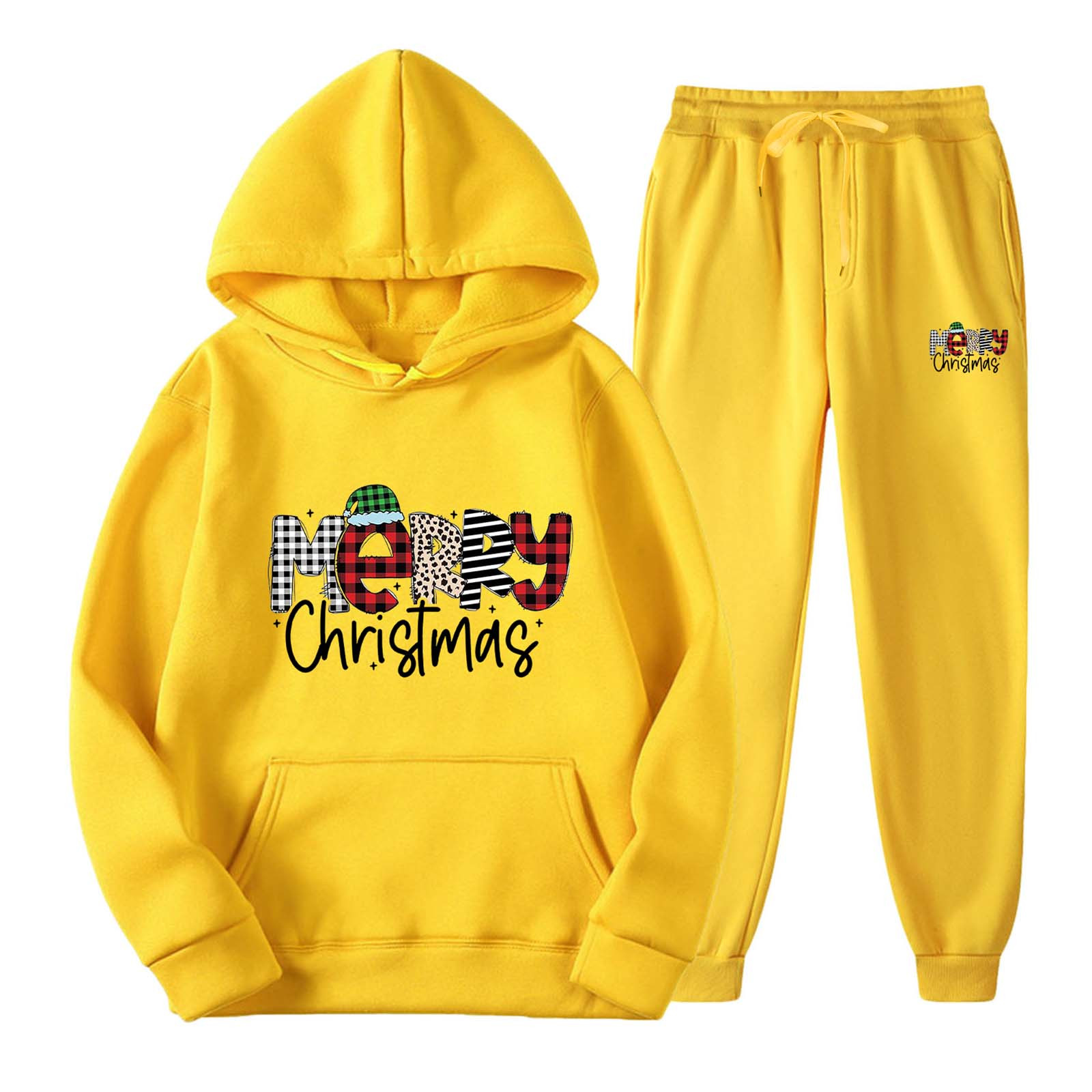WXLWZYWL Mens Sweatsuits 2 Piece Set Plus Size Unisex Christmas