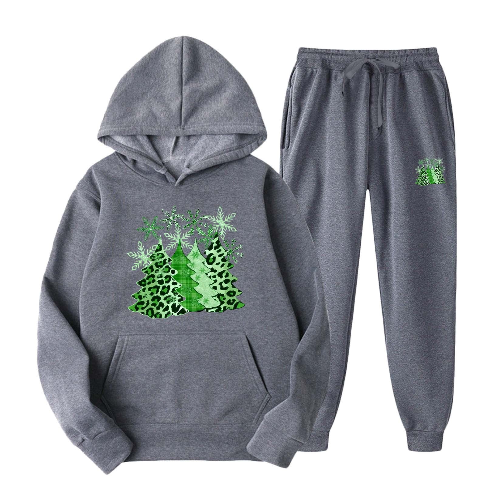 WXLWZYWL Mens Sweatsuits 2 Piece Set Plus Size Unisex Christmas