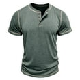 thumbnail image 1 of WXLWZYWL Mens T Shirts Short Sleeve Casual Basic Cotton Tee Summer Fashion Button T Shirts, 1 of 6