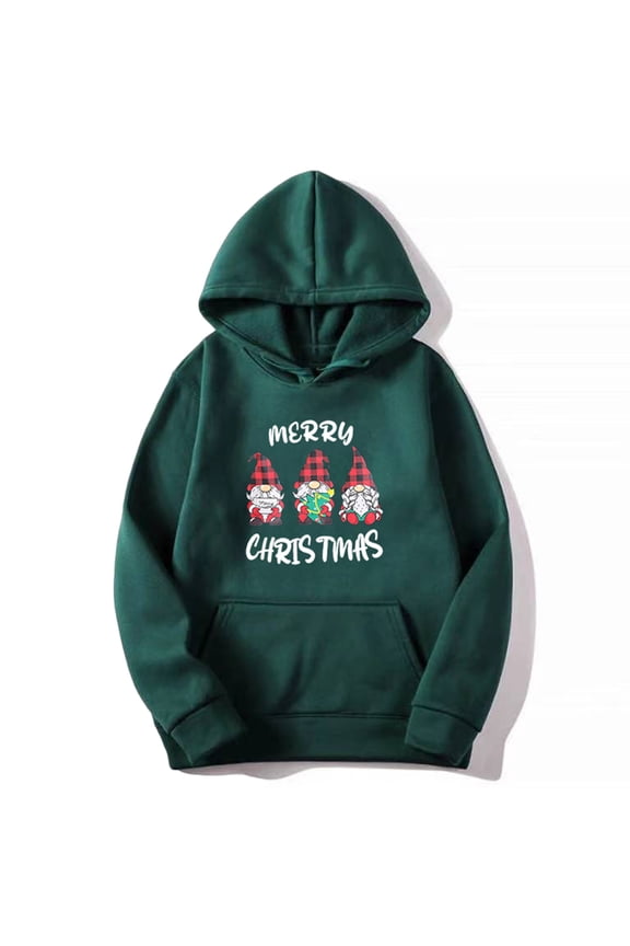 Merry Christmas Sweatshirt Men Holiday Print Hoodie Pullover Long Sleeves Pocket Workout Loose Sweatshirts Winter