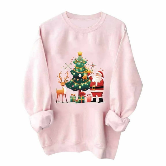 WXLWZYWL Merry Christmas Sweatshirt for Women Chritmas Letter Print Long Sleeve Shirt Crew Neck Xmas Bow Holiday Pullover Top