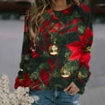 thumbnail image 1 of WXLWZYWL Merry Christmas Sweatshirt for Women Long Sleeve Xmas Shirts Cute Santa Print Crewneck Holiday Pullover Tops, 1 of 4