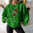 thumbnail image 1 of WXLWZYWL Merry Christmas Sweatshirt for Women Long Sleeve Xmas Shirts Cute Santa Print Crewneck Holiday Pullover Tops, 1 of 4