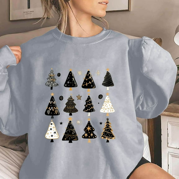 WXLWZYWL Oversized Christmas Sweatshirts for Women 2024 Ugly Christmas Sweaters Cute Reindeer Graphic Crewneck Pullover Tops