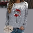 thumbnail image 1 of WXLWZYWL Oversized Christmas Sweatshirts for Women 2024 Ugly Christmas Sweaters Cute Reindeer Graphic Crewneck Pullover Tops, 1 of 4