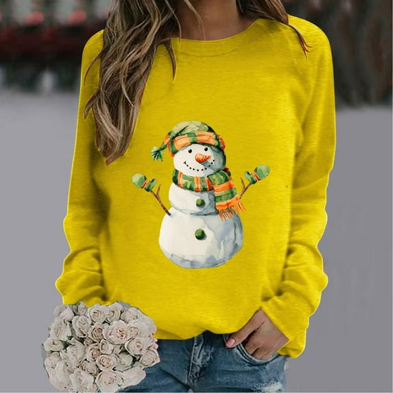 WXLWZYWL Oversized Sweatshirts for Women Long Sleeve Crewneck Pullover Xmas 3D Graphic Ugly Sweater Santa Shirts Funny Gifts