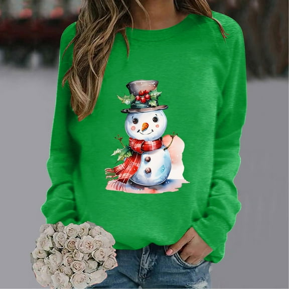 WXLWZYWL Oversized Sweatshirts for Women Long Sleeve Crewneck Pullover Xmas 3D Graphic Ugly Sweater Santa Shirts Funny Gifts