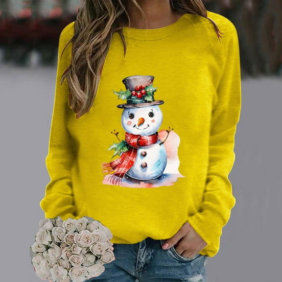 WXLWZYWL Oversized Sweatshirts for Women Long Sleeve Crewneck Pullover Xmas 3D Graphic Ugly Sweater Santa Shirts Funny Gifts
