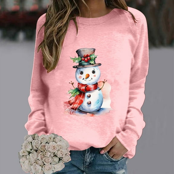 WXLWZYWL Oversized Sweatshirts for Women Long Sleeve Crewneck Pullover Xmas 3D Graphic Ugly Sweater Santa Shirts Funny Gifts