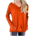 thumbnail image 1 of WXLWZYWL Oversized Tshirts Shirts For Women Solid Workout Sweatshirts Casual Basic Long Sleeve Shirt Classic Crew V-Neck Tops, 1 of 5