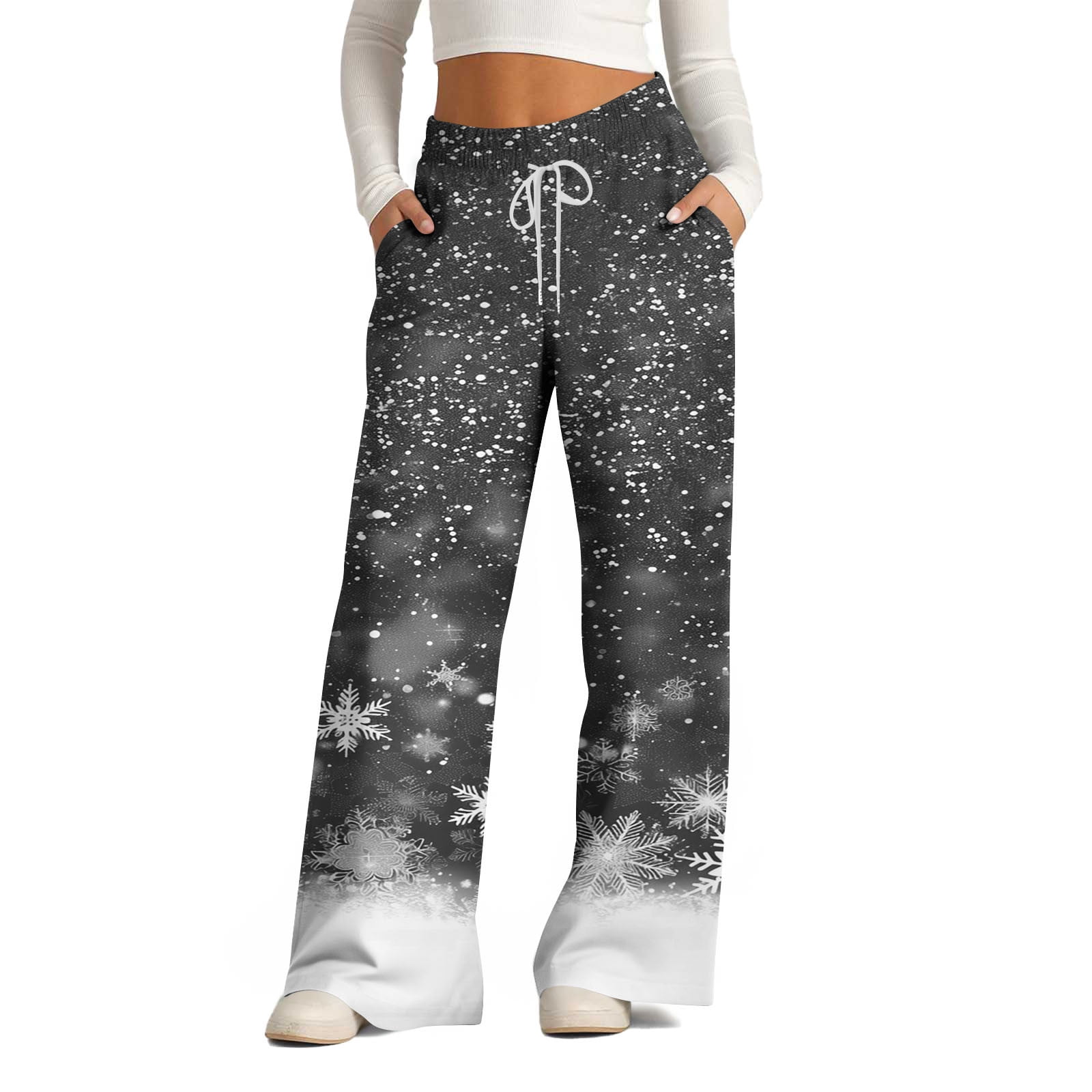 WXLWZYWL Pajama Pants Women Casual Plus Size Christmas Santa Claus