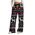 thumbnail image 1 of WXLWZYWL Pajama Pants Women Casual Plus Size Christmas Santa Claus Snowflake Print Trousers Drawstring Waist Comfy Yoga Pants, 1 of 4