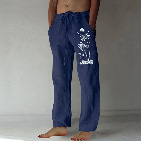 WXLWZYWL Pants for Men Relaxed Fit Big and Tall Men's Sweatpants Jogging Pants Athletic Bottoms with Elastic Waist and Adjustable Drawstring