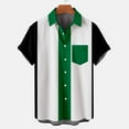 thumbnail image 1 of WXLWZYWL Plus Size Polo T Shirts for Men Retro Button Down Bowling Shirts with Pocket 50s Rockabilly Style Summer Tops Cuban Style Camp Shirts, 1 of 4
