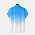 thumbnail image 1 of WXLWZYWL Plus Size Striped Shirts for Men's Short Sleeve Button Down Striped Print Shirts Cotton Summer Casual Loose Hawaiian Top Light Blue XXXXL, 1 of 4