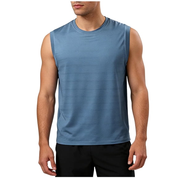 WXLWZYWL Plus Size Tank Tops for Men Summer Sleeveless Shirts Crewneck Loose Fitted Summer Basic Tees Tops