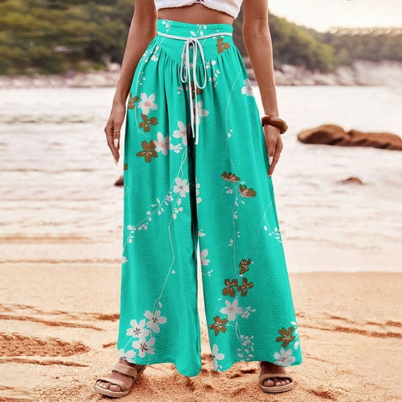 WXLWZYWL Plus Size Wide Leg Pants for Women Striped High Waisted Baggy Drawstring Lightweight Loose Fit Flare Leggings Sweatpants