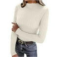 thumbnail image 1 of WXLWZYWL Ribbed Knit Turtleneck Tops for Women Long Sleeve Sweaters Stretcht Slim Fitted Going out Tops, 1 of 6