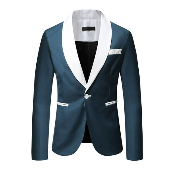 WXLWZYWL Suit Jackets for Men Slim Fit Men's Tuxedo Jacket Wedding Formal Blazer Jacket One Button Lapel Suits for Prom Dinner Party