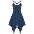 thumbnail image 1 of WXLWZYWL Summer Dress 2023 Clearance Women'S Gothic Punk Dress Strap Style Sleeveless off Shoulder Mid Length Dress Blue, 1 of 5