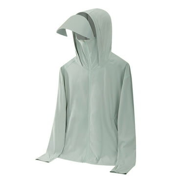 WXLWZYWL Summer Fall Savings Clearance Men's UPF50+ Sun Protection Hoodie Long Sleeve Thumbhole Elastic Quick Dry Sun Shirts Full Zipper Fishing Jacket