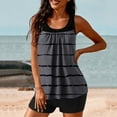 thumbnail image 1 of WXLWZYWL Summer Tankini Swimsuits for Women Tummy Control Two Piece Bathing Suits with Sporty Pockets Swim Shorts, 1 of 6