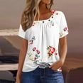 thumbnail image 1 of WXLWZYWL Summer Womens Top Plus Size Scoop Neck Short Sleeve Shirts T Shirts Printing Pullover Tee Button Blouses, 1 of 4