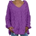 thumbnail image 1 of WXLWZYWL Sweaters For Women Loose Large Size Color Hood Long Sleeves Sweater Tops, 1 of 6