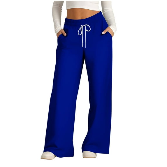 WXLWZYWL Sweatpants Women Baggy Wide Legged Low Rise Sweat Pants Y2k, Athletic Pants for Women Loose Fit, Comfy Fleece Lined Pants