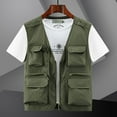 thumbnail image 1 of WXLWZYWL Today Men's Casual Lightweight Outdoor Vest Work Fish Photo Travel Vest Summer Utility Safari Vest Multi Pockets Casual Sleeveless Jacket for Hiking Golf, 1 of 5