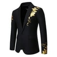 thumbnail image 1 of WXLWZYWL Today Mens Luxurious Gold Bronzing Blazers Slim Fit Long Sleeve Suit Jacket Sport Coats Floral Tuxedo Paisley Shawl Lapel Sequin Blazer Suit for Wedding Formal Business, 1 of 6