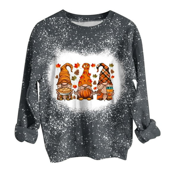 WXLWZYWL Trendy Sweatshirts For Women 2023 Woman Round Neck Long Sleeve T-Shirt Printing Loose Blouse Tops